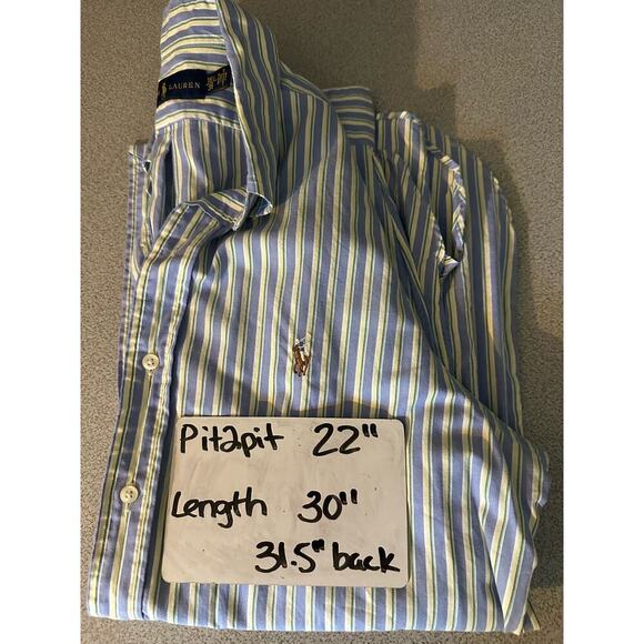 Ralph Lauren Size: 15.5, 39 Mens Striped Button Up Shirt Classic Fit 100% Cotton - Picture 8 of 10